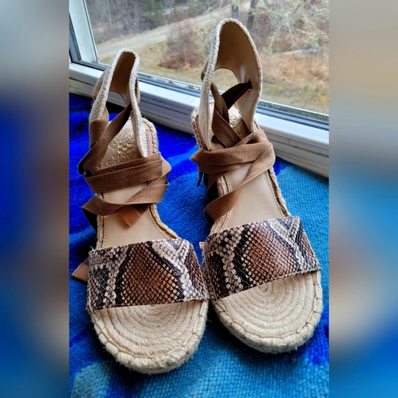 3/30$: 💖NEVER WORN Vince Camuto Levernta Wedge Espadrille Sandals💖 - Picture 2 of 8